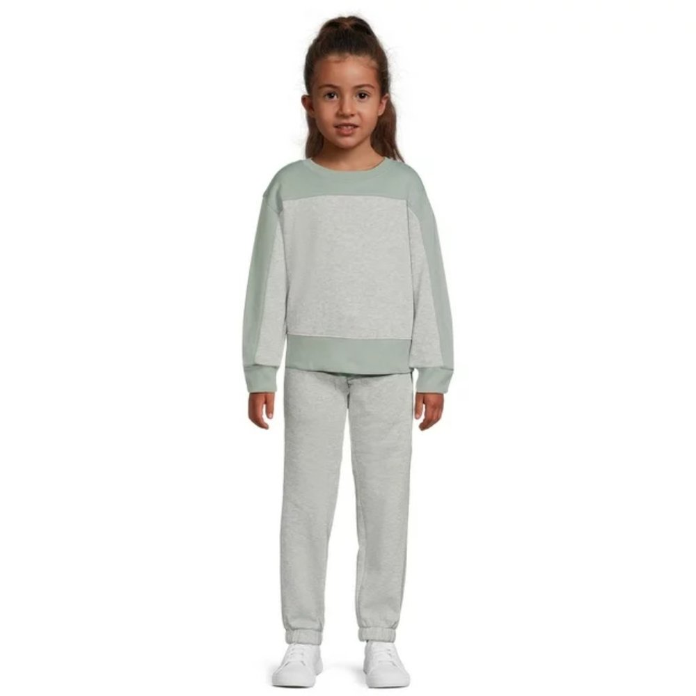 NWT Athletic Works Girls’ Fleece Sweatshirt and Sweatpants Set, 2-Piece, 18 Plus